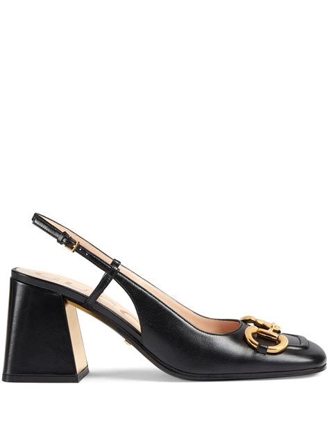 gucci horsebit mid heel|farfetch gucci slingback.